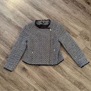 J crew tweed asymmetric zip jacket
